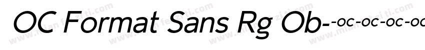  OC Format Sans Rg Ob字体转换
